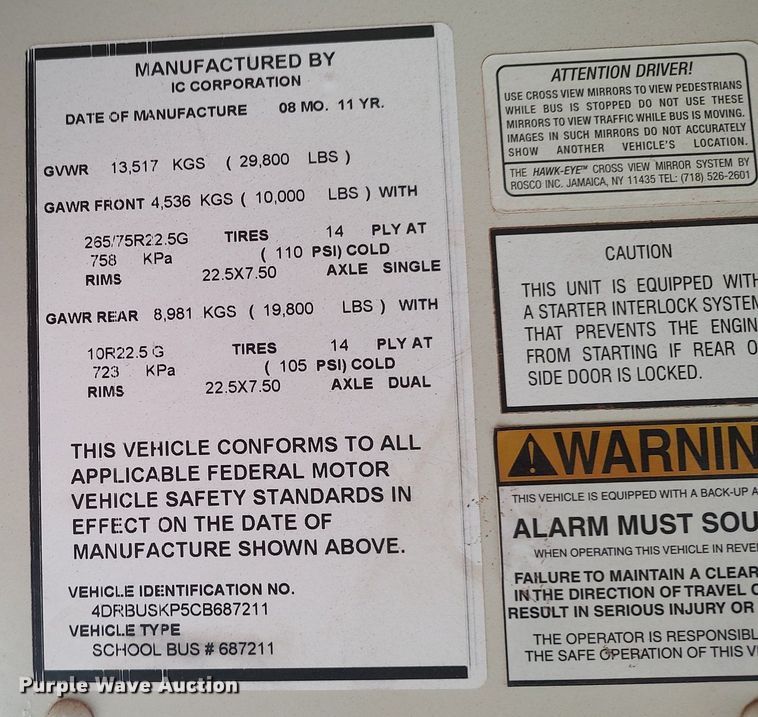 image for item MM9806 2012 International  school bus