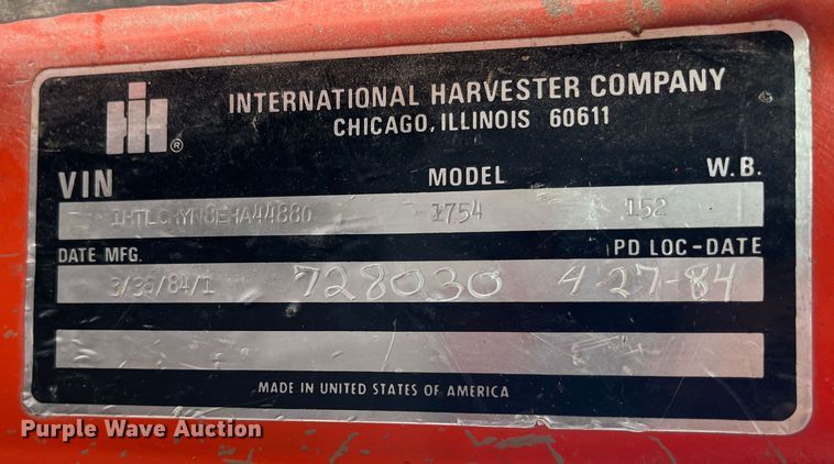 image for item MN9436 1984 International 1754  dump truck