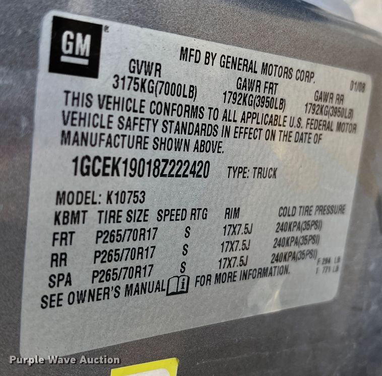 image for item MN9444 2008 Chevrolet Silverado 1500  Ext. Cab pickup truck