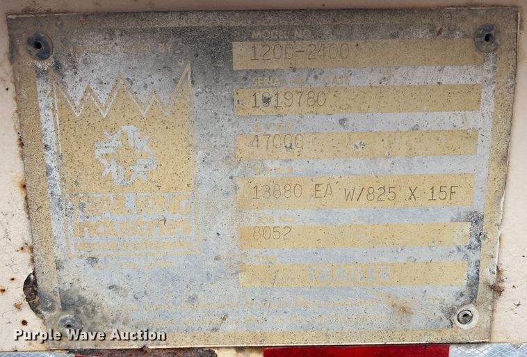 image for item MN9462 1980 Trail King  equipment trailer