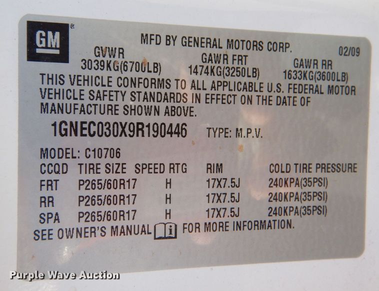 image for item MT9912 2009 Chevrolet Tahoe Police  SUV