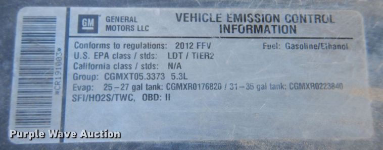 image for item MT9917 2012 Chevrolet Tahoe Police  SUV