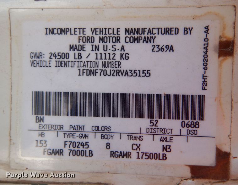 image for item MT9918 1994 Ford F700  dump truck