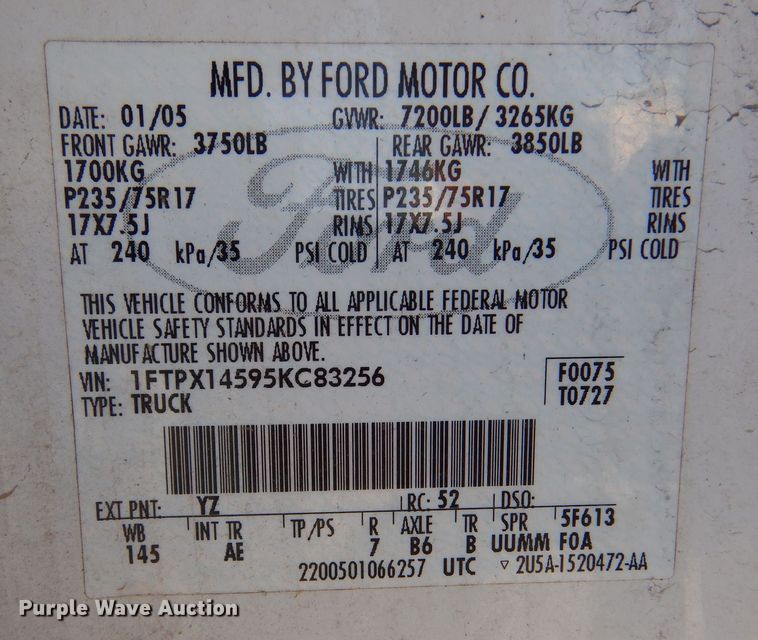 image for item MT9929 2005 Ford F150  SuperCab pickup truck