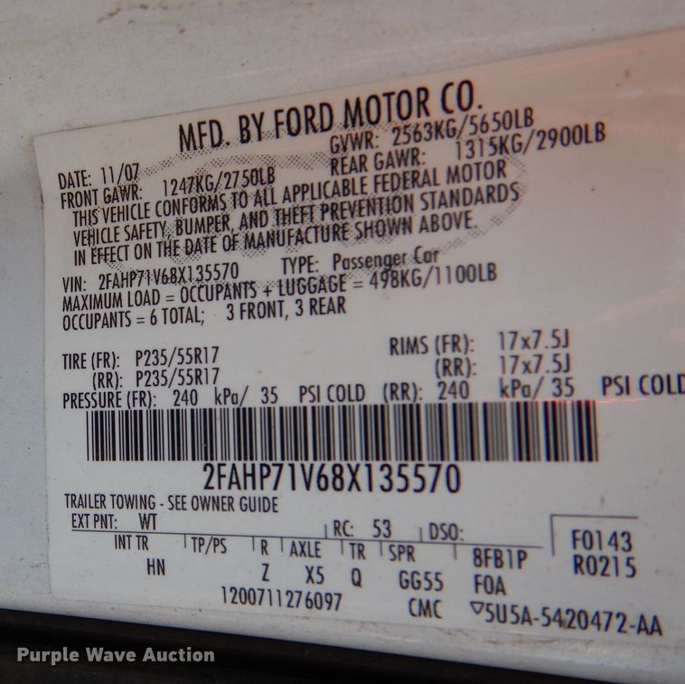 image for item MT9933 2008 Ford Crown Victoria Police Interceptor