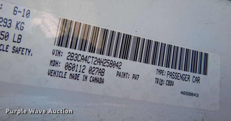 image for item MT9945 2010 Dodge Charger