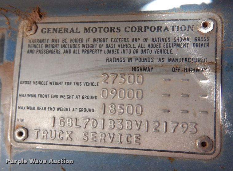 image for item MT9950 1981 Chevrolet C70  sewer jetter truck