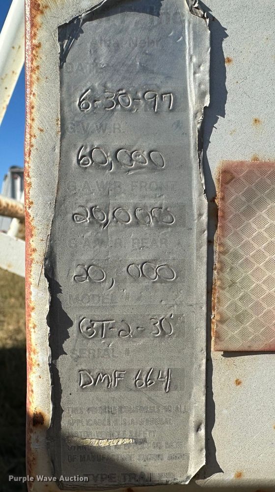 image for item DH1771 1997 DMF GT-2-30  grain trailer