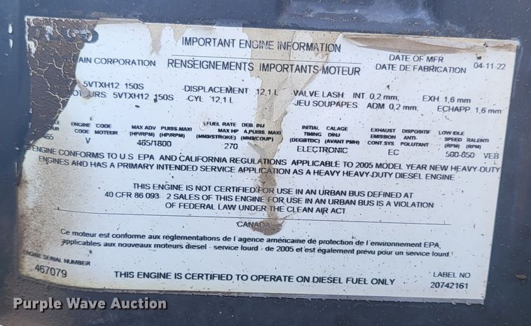 image for item DH1777 2005 Volvo VN  semi truck