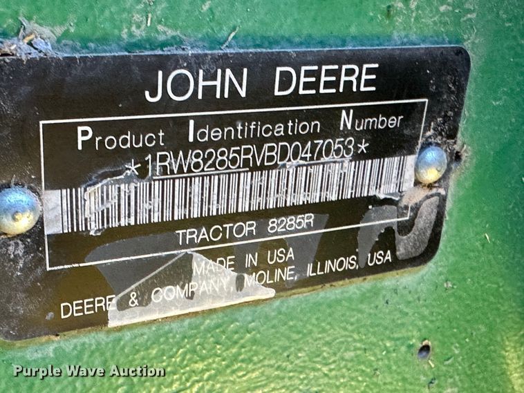 image for item DH1779 2011 John Deere 8285R  MFWD tractor