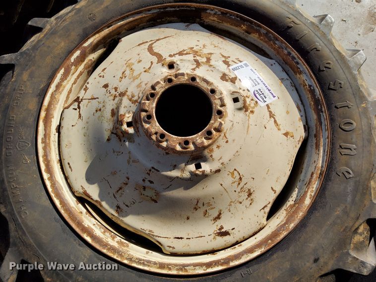 image for item DL2269 (2) Firestone Champion Ground Grip 14.9-38 tires and wheels