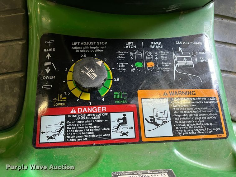 image for item DM2529 John Deere LT150  lawn mower