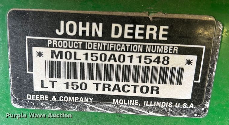 image for item DM2529 John Deere LT150  lawn mower