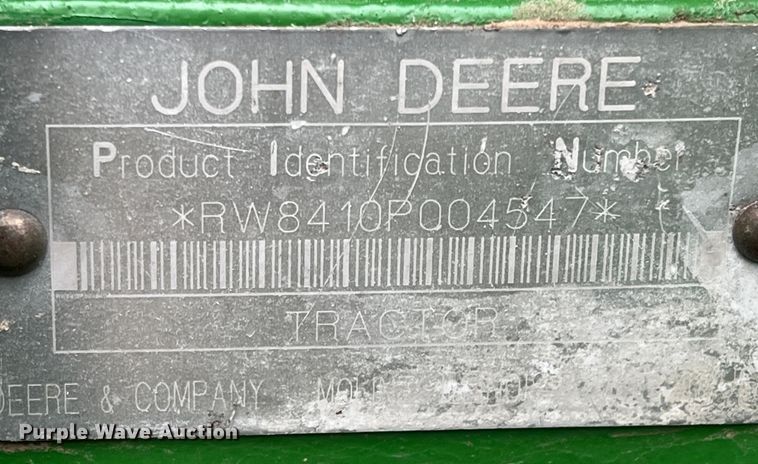 image for item DM2534 2000 John Deere 8410  MFWD tractor