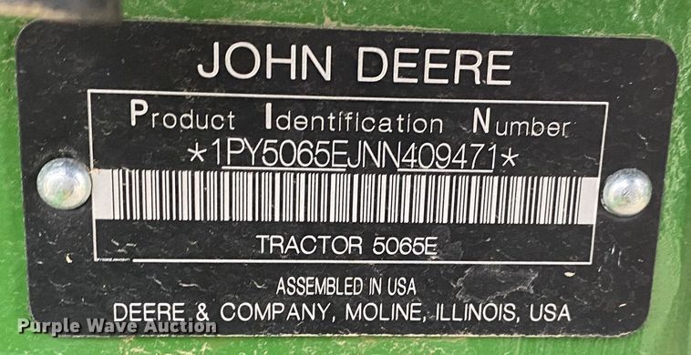 image for item DN8084 2022 John Deere 5065E  MFWD tractor