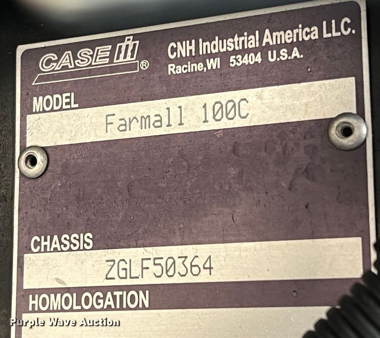 image for item DO8955 2017 Case IH Farmall 100C  MFWD tractor