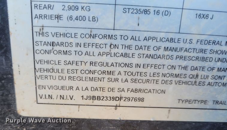 image for item FC9200 2013 J&M 375ST  seed tender trailer