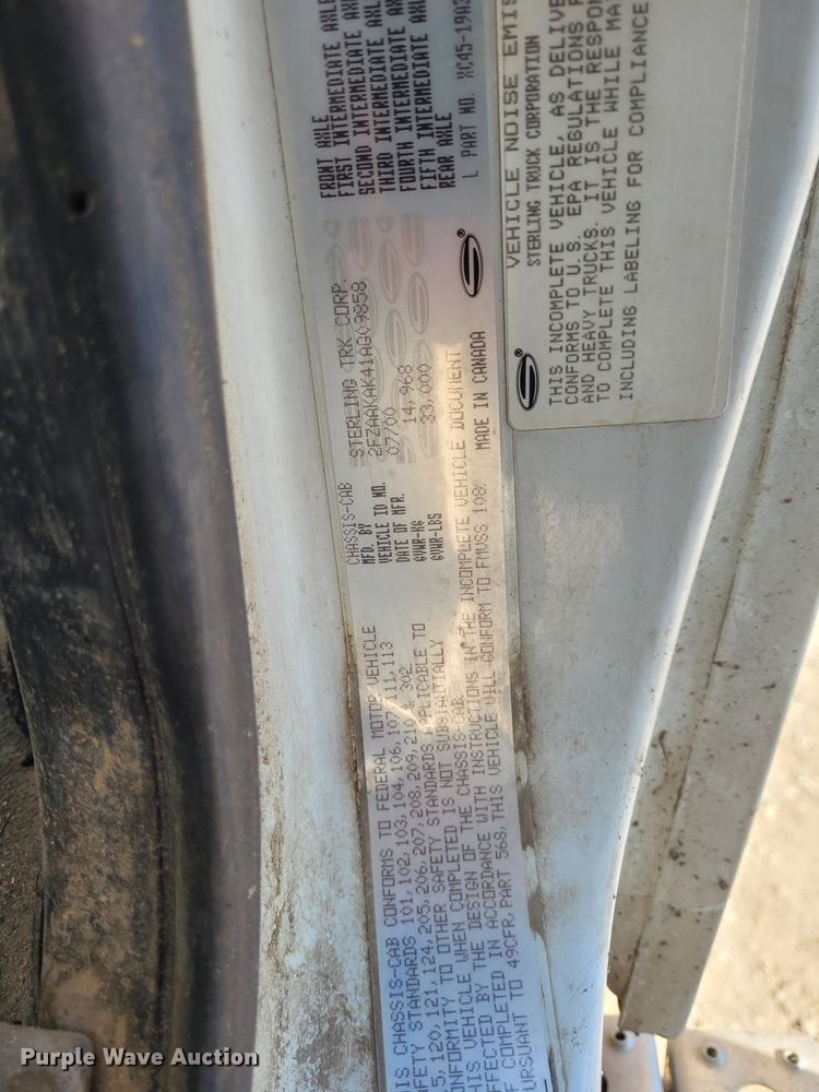 image for item FC9201 2001 Sterling Acterra  feed mixer truck