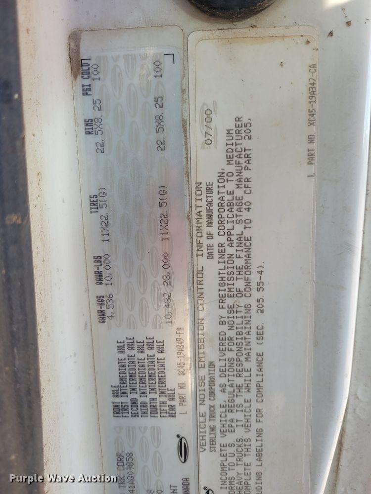 image for item FC9201 2001 Sterling Acterra  feed mixer truck