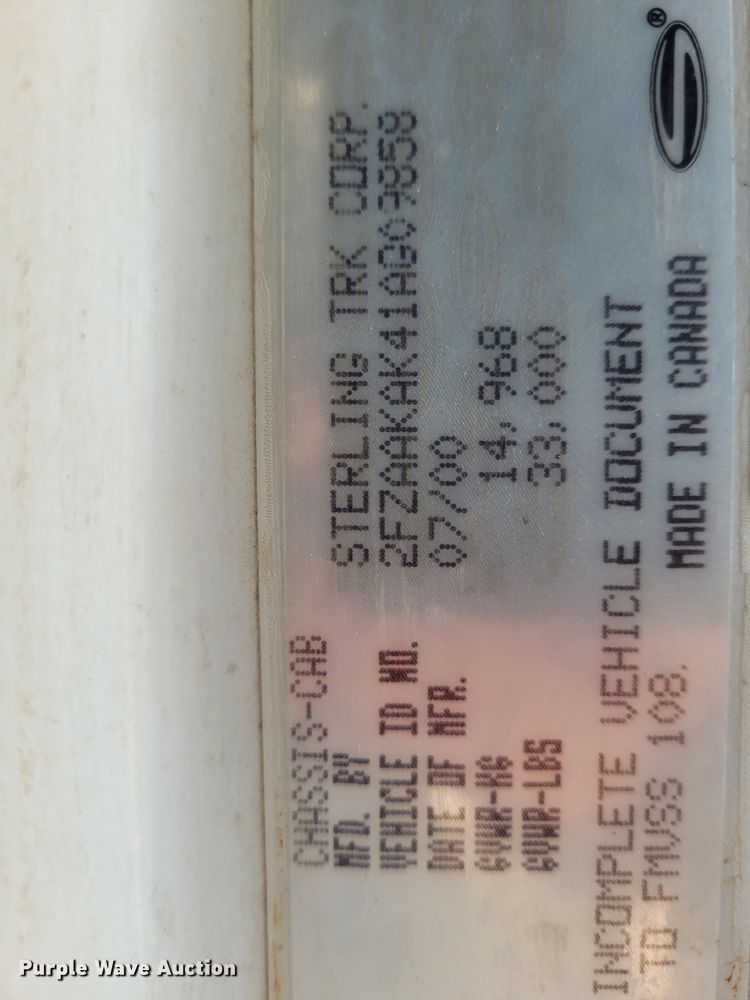 image for item FC9201 2001 Sterling Acterra  feed mixer truck