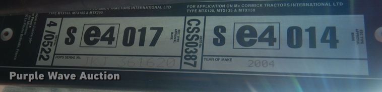 image for item HQ9537 2004 McCormick MTX120  MFWD tractor