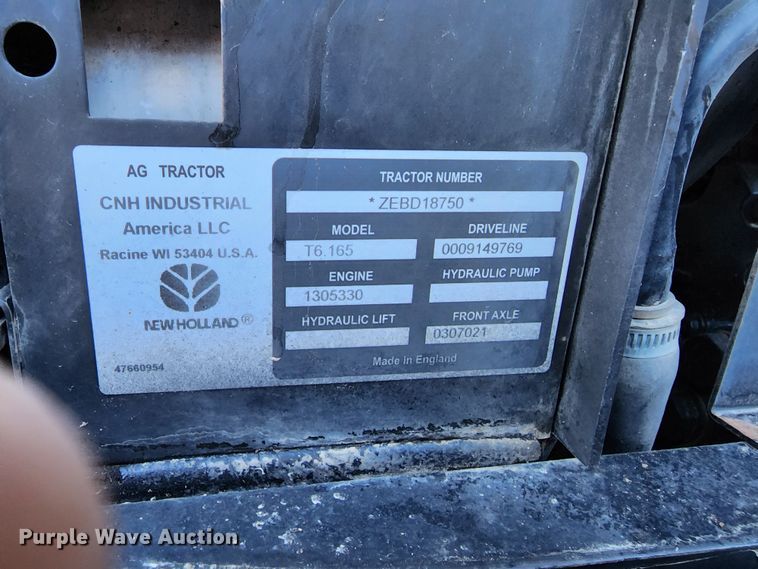 image for item JC9947 2014 New Holland T6.165  MFWD tractor