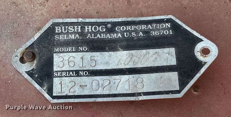 image for item JD9701 Bush Hog 3615  batwing rotary mower