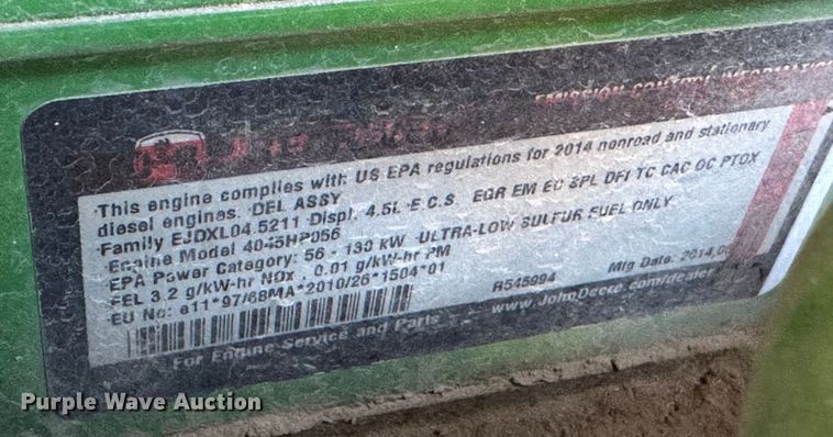 image for item JD9748 2014 John Deere 6115D  MFWD tractor