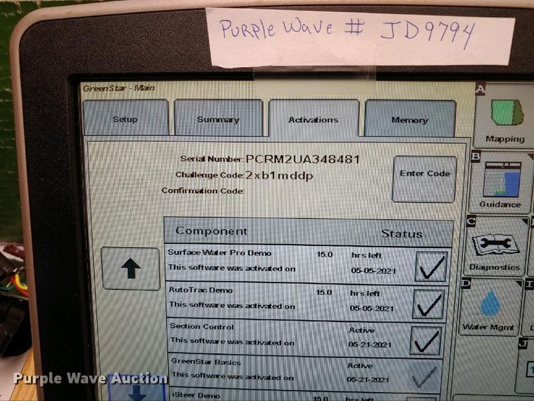 image for item JD9794 John Deere  Greenstar 3 2630 GPS monitor