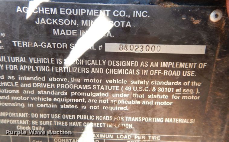 image for item JK9041 2000 AG Chem Terra-Gator 8104  spreader