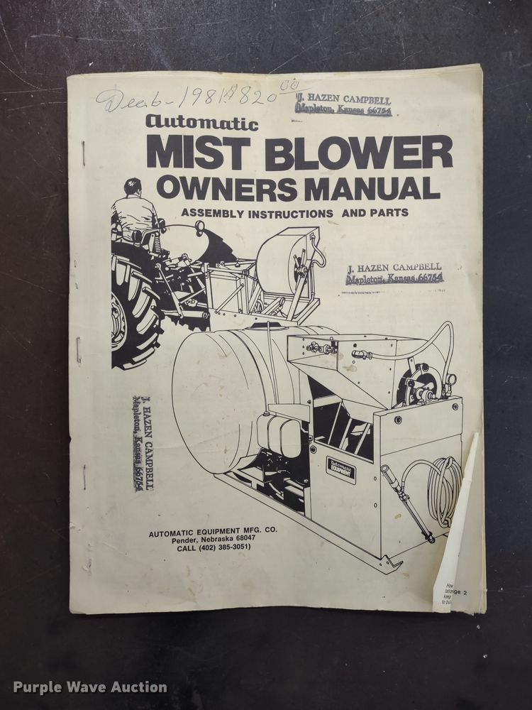 image for item JK9046 Automatic Equipment MB20  sprayer