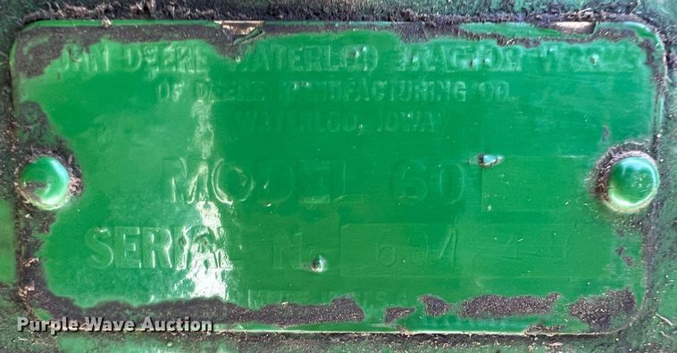 image for item JV9495 1954 John Deere 60  tractor