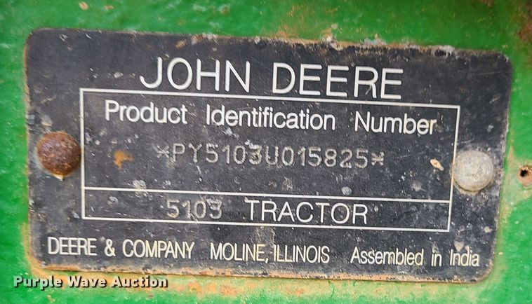 image for item JW9864 2008 John Deere 5103  MFWD tractor