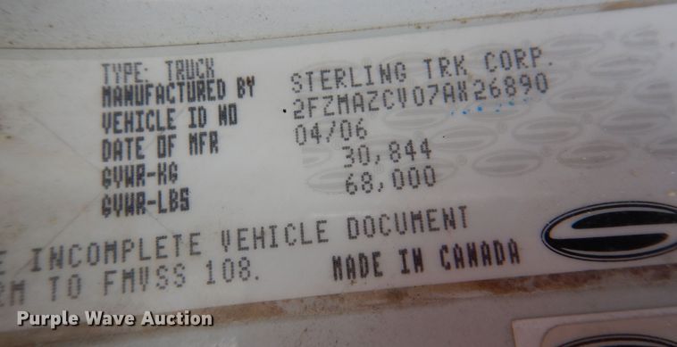 image for item KW9680 2007 Sterling LT9500  feed delivery truck