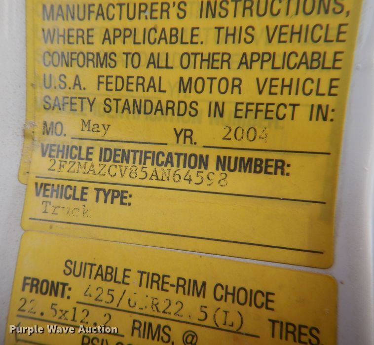 image for item KW9681 2005 Sterling LT9500  feed delivery truck