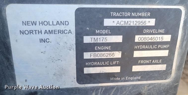 image for item LG9388 2004 New Holland TM175  MFWD tractor
