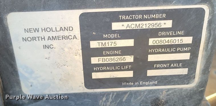 image for item LG9388 2004 New Holland TM175  MFWD tractor
