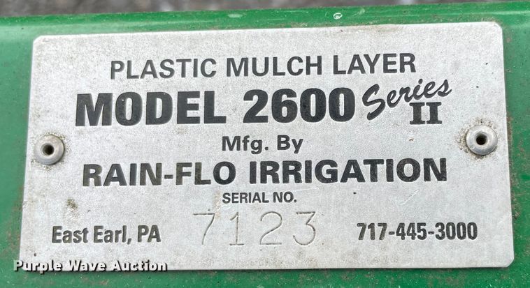 image for item LP9093 2017 Rain-Flo Irrigation 2600 Series II  plastic mulch layer
