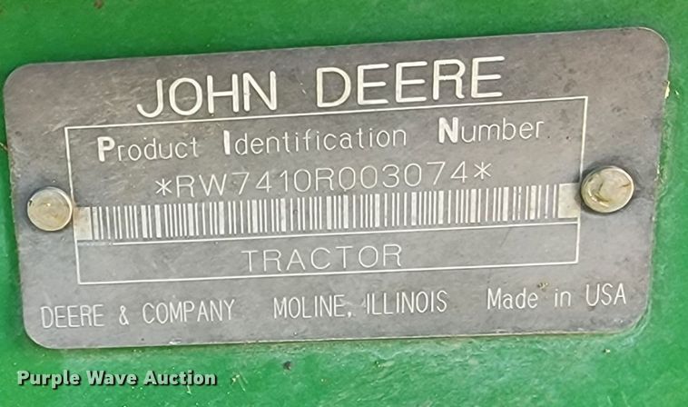 image for item ME9589 1997 John Deere 7410  MFWD tractor