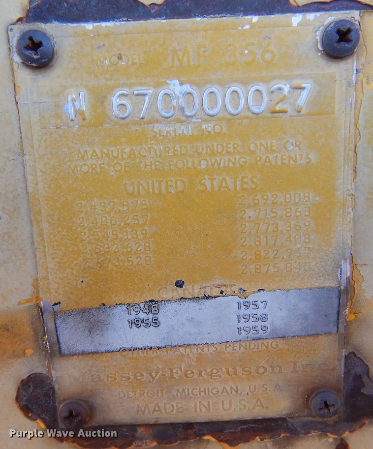 image for item MT9889 Massey Ferguson MF356  wheel loader