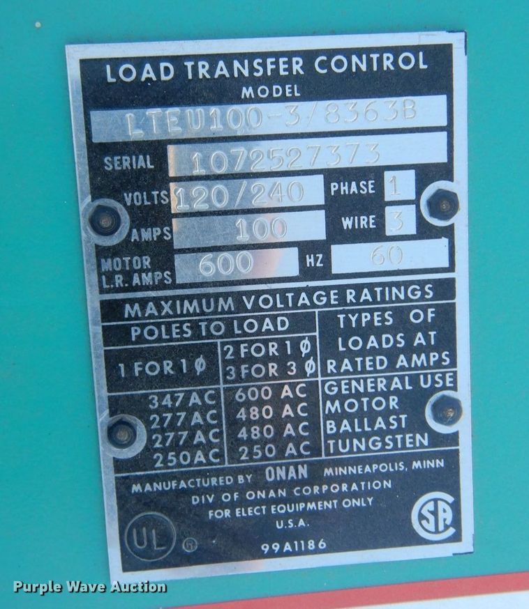 image for item AF9422 Onan 6.5NH-3CR  generator