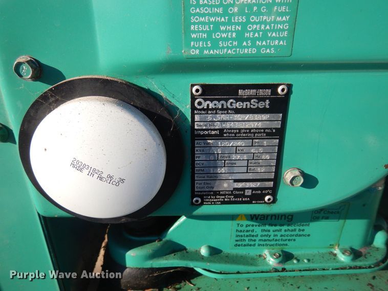 image for item AF9422 Onan 6.5NH-3CR  generator