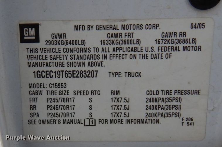 image for item AF9433 2005 Chevrolet Silverado 1500  Ext. Cab pickup truck