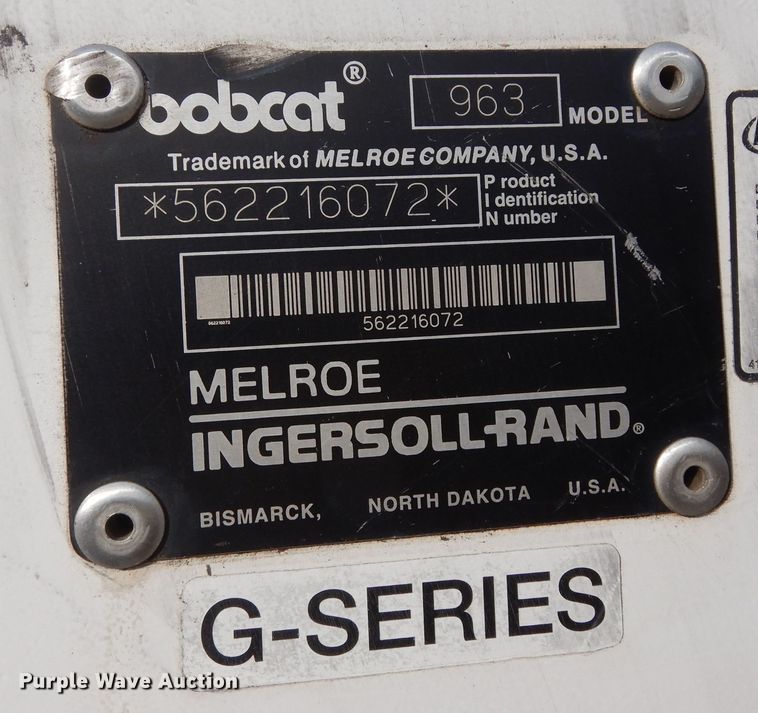 image for item DI6911 2001 Bobcat 963  skid steer loader