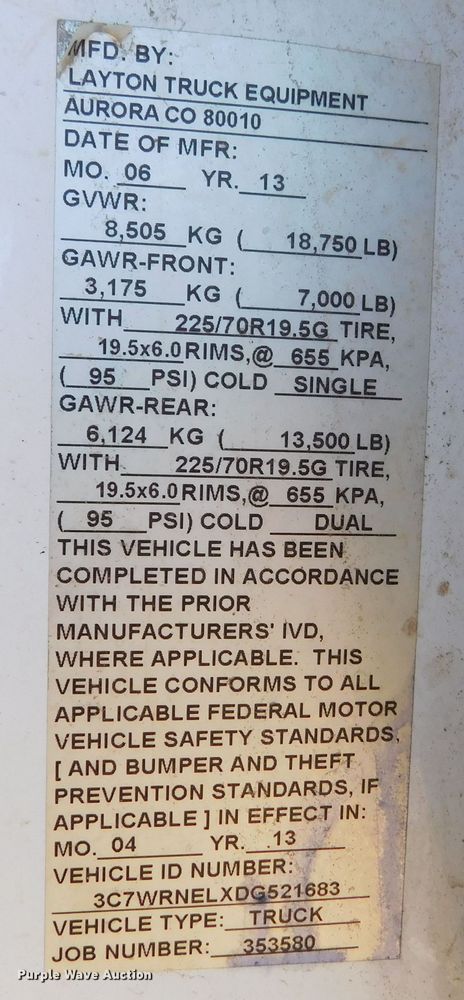 image for item DM2549 2013 Dodge Ram 5500  Crew Cab flatbed truck