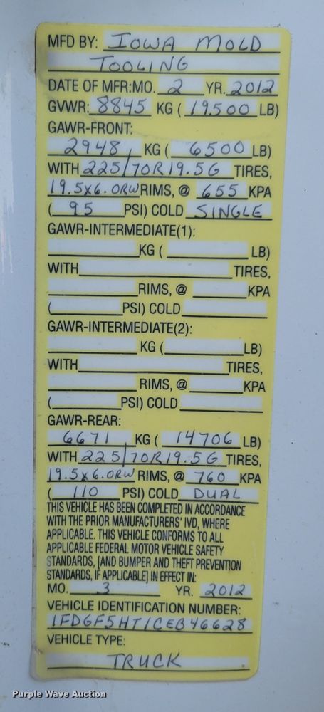 image for item DM8159 2012 Ford F550 Super Duty XL  utility / service truck