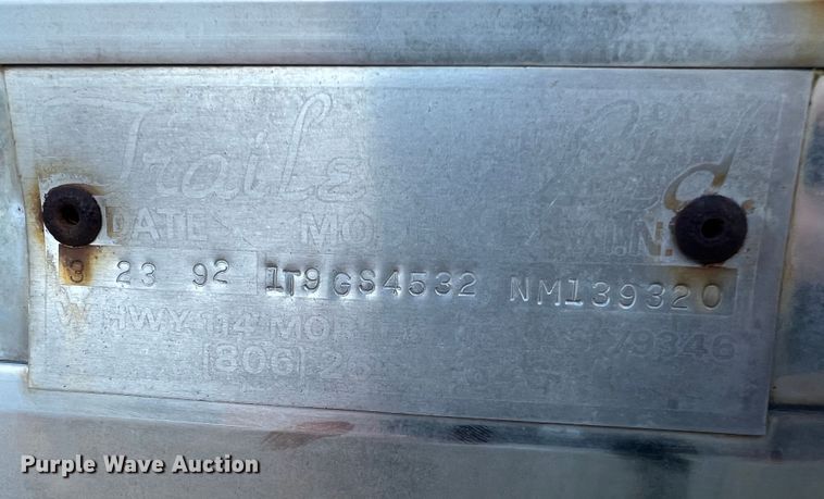 image for item DO2169 1992 Trailers Ltd 1T9GS4532  toy hauler camper