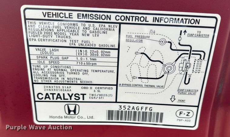 image for item DO8945 2002 Honda Odyssey  van