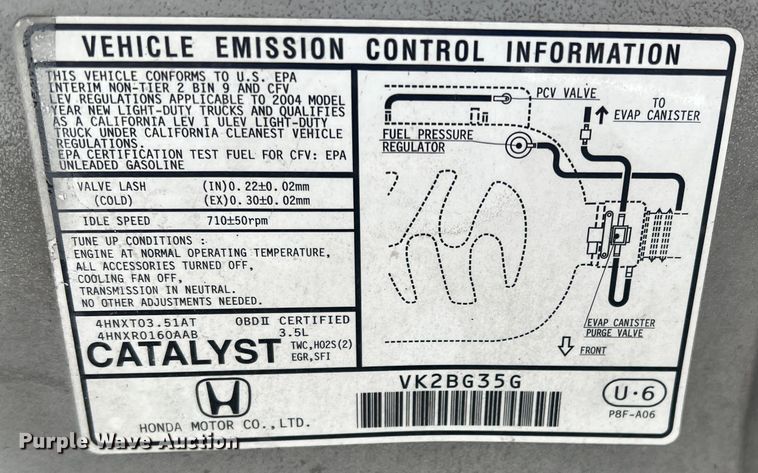 image for item DO8946 2004 Honda Odyssey  van