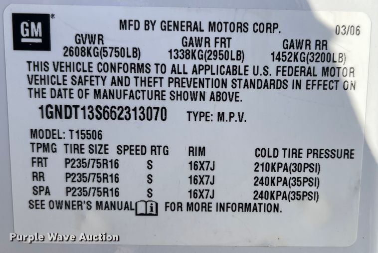 image for item DP0442 2006 Chevrolet TrailBlazer LS  SUV